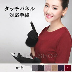 グローブ スマホ手袋 レディース 女性用 グッズ スマホ対応 タブレット対応 タッチパネル対応 雑貨 あったか ラビットファー ウール 全7色