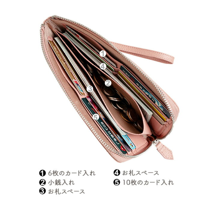 楽天市場】本革 長財布 レディース 薄い L字ファスナー 財布 牛革 大 
