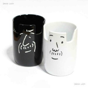 「ロマンスグレー メガネ&ペンカップ」 ROMANCE GRAY GENTLEMAN メガネかけ ペン立て ペンカップ 陶器 プレゼント 贈り物 ギフト 父の日 整理<在庫限りで終了>