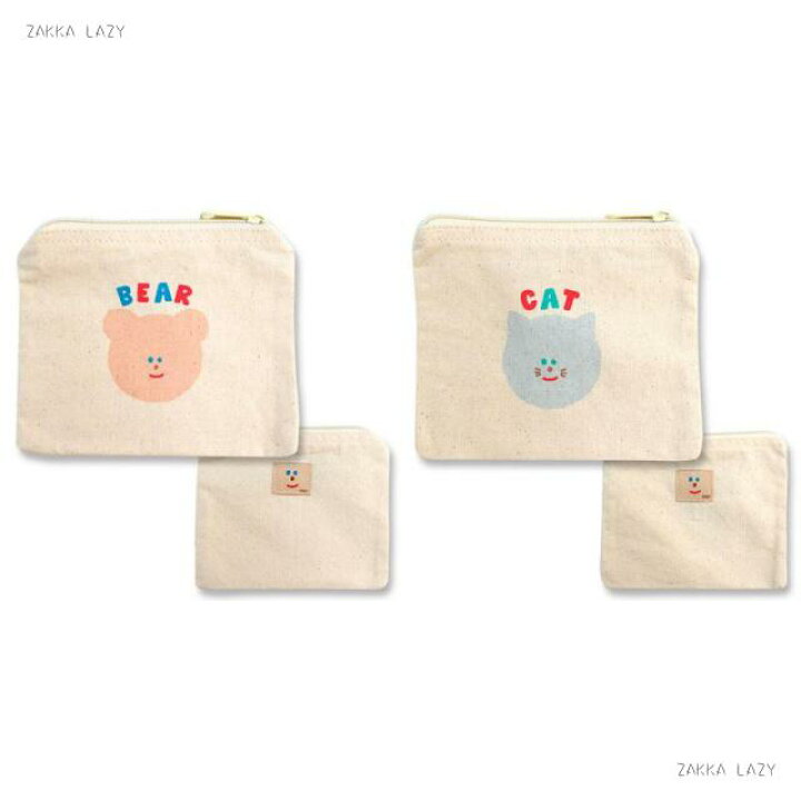 楽天市場 Mini Pouch ポーチ 小物入れ 整理 コスメポーチ ファスナーポーチ イラスト バッグ整理 フラットポーチ ネコポス コンパクト対応 雑貨レイジー