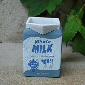 ジュースパック・ポット ブルー　　アビテ HABITER ポット 鉢 ガーデニング 植木鉢 プランター セメント 紙パック ユニーク ミルク 牛乳パック　おしゃれ