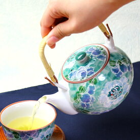 【1個】有田焼彩り牡丹土瓶茶かご付1個 日本製 陶磁器 有田焼 上品 花柄 牡丹 土瓶 急須 茶かご付 お茶 1個