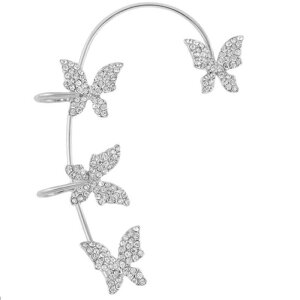 【片耳用/1個】【穴あけ不要】蝶々 レディース イヤーカフ イヤークリップ フェイクピアス レディース 穴あけ不要 挟む はさむ ノンホールピアス ノンホール 結婚式 入学式 パーティ ウエデ