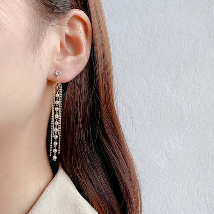 楽天市場】【1000円均一】 ロングチェーンピアス☆アメリカンビアス 