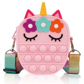 【ネコポス便送料無料】【5色】かわいい ユニコーン プッシュポップ バブル ショルダーバッグ レディース スクイーズ玩具 斜めがけ バッグ ポップイット肩掛けバッグ 小銭入れ 子供グッズ 小さめ 大容量 軽量 おもちゃ バブル感覚 無限 かわいい 癒しグッズ