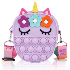 【ネコポス便送料無料】【5色】かわいい ユニコーン プッシュポップ バブル ショルダーバッグ レディース スクイーズ玩具 斜めがけ バッグ ポップイット肩掛けバッグ 小銭入れ 子供グッズ 小さめ 大容量 軽量 おもちゃ バブル感覚 無限 かわいい 癒しグッズ