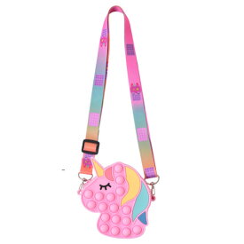 【ネコポス便送料無料】【4色】かわいい ユニコーン プッシュポップ バブル ショルダーバッグ レディース スクイーズ玩具 斜めがけ バッグ ポップイット肩掛けバッグ 小銭入れ 子供グッズ 小さめ 大容量 軽量 おもちゃ バブル感覚 無限 かわいい 癒しグッズ