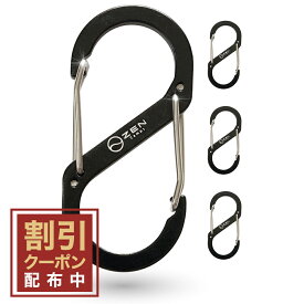 【10%OFF&最大10%OFFクーポン配布中】ZEN Camps カラビナ ステンレス アウトドア キャンプ 釣りブラック ゴールド