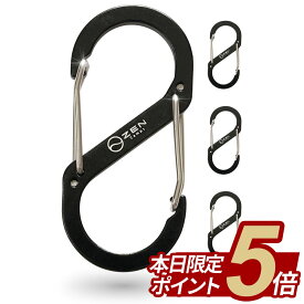 【期間中ポイント5倍】ZEN Camps カラビナ ステンレス アウトドア キャンプ 釣りブラック ゴールド