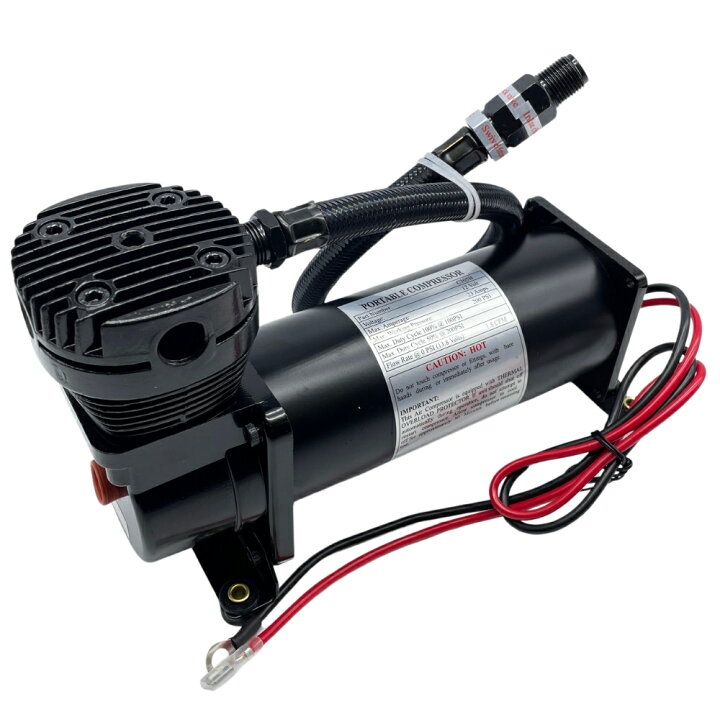 楽天市場】480タイプ エアサス コンプレッサー 200Psi 3/8NPT ブラック 