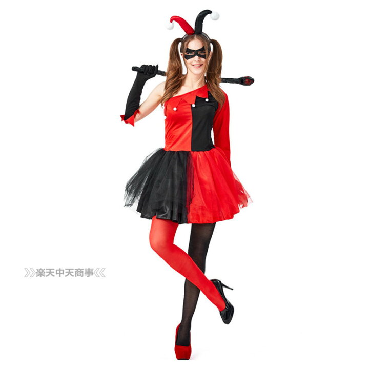 楽天市場 Chuutenn ハロウィン コスプレ ピエロ セクシー ワンピース 欧米 Cosplay アニメ 舞台劇 大人用 コスチューム コスプレ衣装 仮装 文化祭 忘年会 舞台衣装 演出服 レディース パーティー用 女性用 可愛い イベントに大人気 中天商事