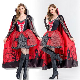【chuutenn】ハロウィン コスプレ スカル 吸血鬼 花嫁 悪魔 魔女 セクシー ワンピース アニメ 舞台劇 大人用 コスチューム コスプレ衣装 仮装 文化祭 忘年会 舞台衣装 演出服 レディース 女性用 cosplay バンパイア ヴァンパイア
