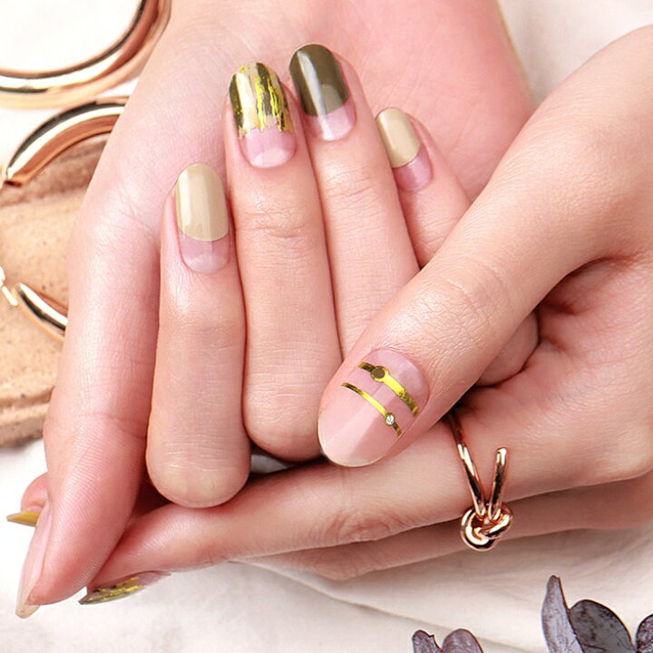 楽天市場 公式 貼るだけ 簡単 ネイルシール アート風 カーキフレンチ 26枚入 ジェルネイルシール ラメ カーキ マスタード フレンチネイル グレー フルカバー ネイルシート Ka ジニピンzinipin 韓国コスメ Zinipin Japan 楽天市場店