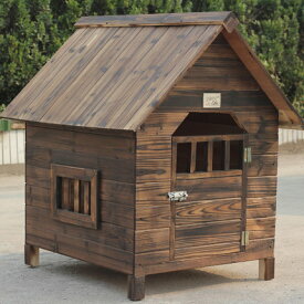 Sサイズ犬舎 猫舎 犬小屋 猫小屋 ペット屋 PET HOUSE DIY組み立て　木製 ドア付き 室内屋外犬舎 ペット用 小屋 屋外 中型犬 大型用 ドッグハウス ペットハウス 560×450×480mm