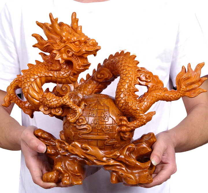 楽天市場】龍彫刻精工オフィス装飾風水祥龍置物テ 一工芸品事務所置物 