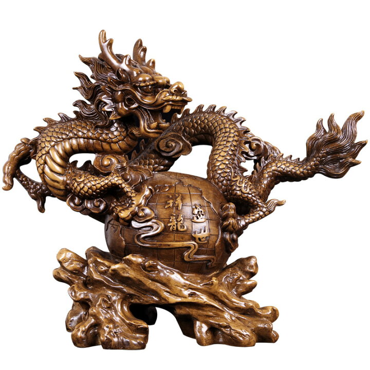 楽天市場】龍彫刻精工オフィス装飾風水祥龍置物テ 一工芸品事務所置物 