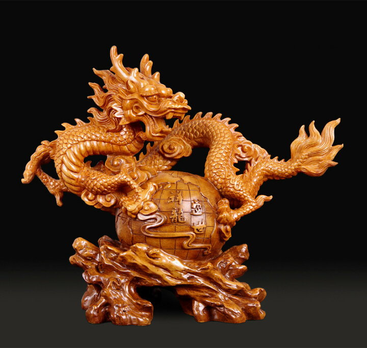 楽天市場】龍彫刻精工オフィス装飾風水祥龍置物テ 一工芸品事務所置物 