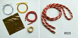 シンプルな髪飾り ヘアアレンジセット / 金箔 水引 紐 ゴールド