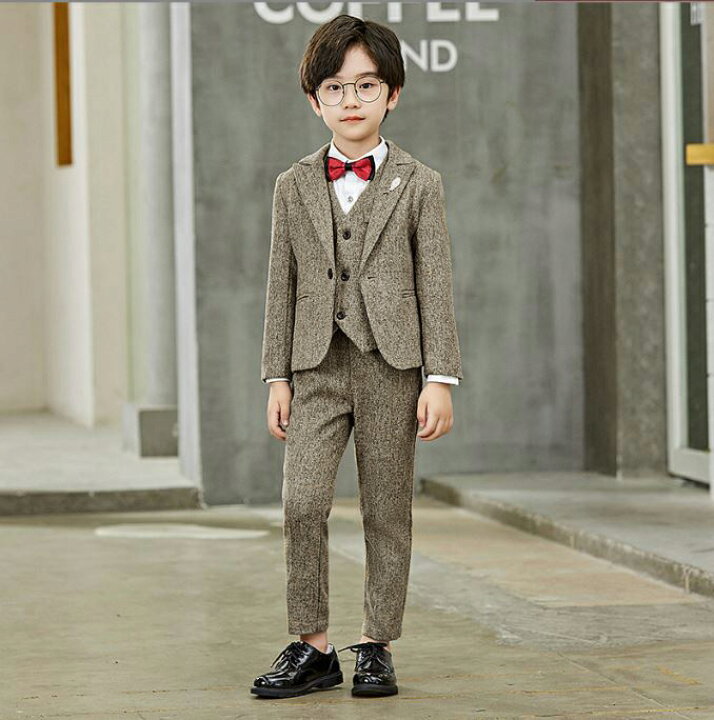 楽天市場】男の子スーツ 6点セットアップ フォーマルスーツ ツイード  