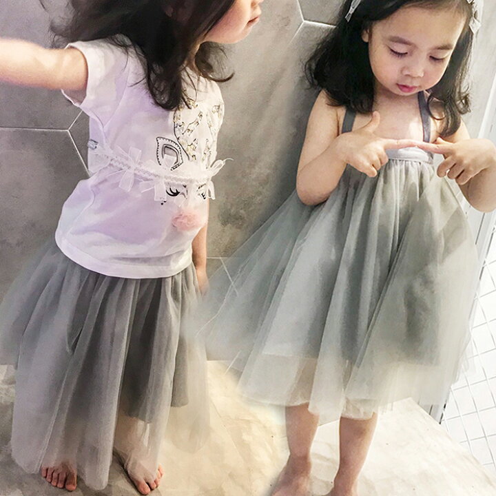 楽天市場 赤ちゃんチュニックドレス 60 70 80 90 100 110ｃｍ ベビー ドレス 子供 ドレス チュール チュチュ スカート ベアトップ ピンク 灰色 グレー 春 夏 ドレスショップ ゴールドバニー
