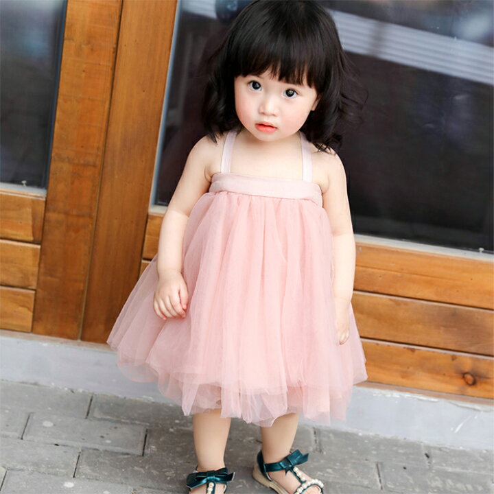 赤ちゃんチュニックドレス 60/70/80/90/100/110cm ベビー ドレス 子供 ドレス チュール チュチュ スカート ベアトップ ピンク 灰色 グレー 春 夏 ドレスショップ ゴールドバニー チュールドレス 100〜110cm 4Y