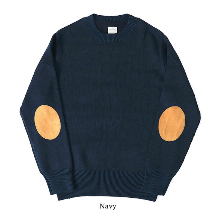楽天市場】THE NERDYS ナーディーズ エルボーパッチ クルーネック 