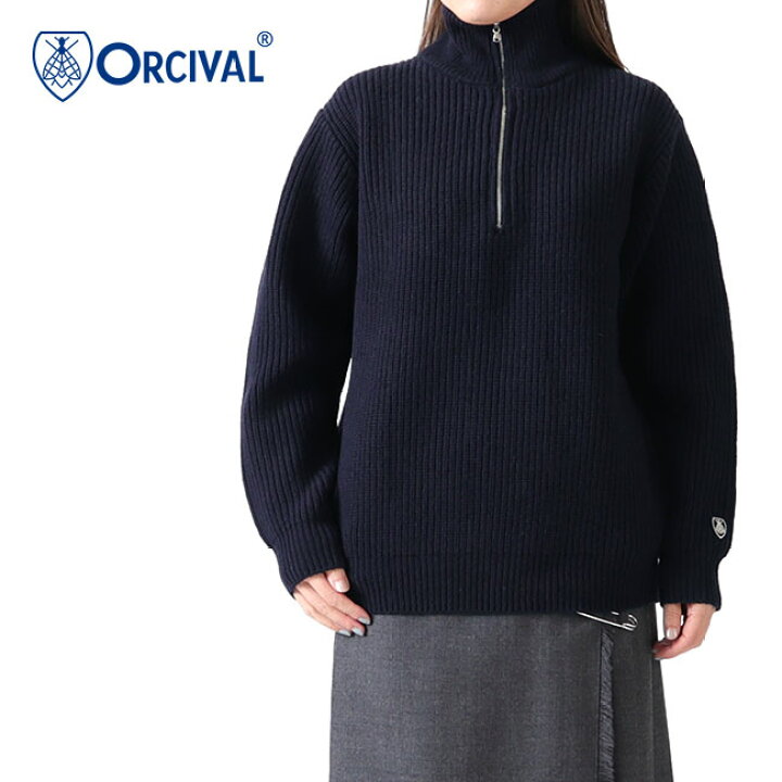 楽天市場】ORCIVAL オーシバル ハーフジップ ハイネック ニット 