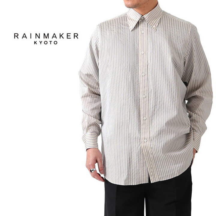 楽天市場】[SALE] RAINMAKER レインメーカー シワ加工 ボタンダウン 