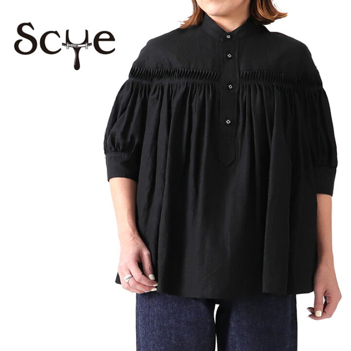 楽天市場】Scye サイ 半袖 リネン ピンタックブラウス 1222-31017 