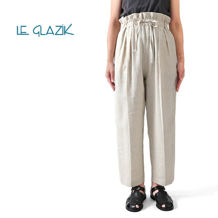 楽天市場】LE GLAZIK ルグラジック ハイウエスト リネンパンツ JL-2611  