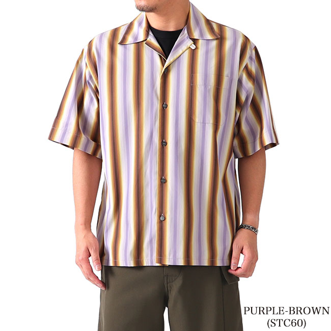 MARNI マルニ ストライプ オープンカラーシャツ CUMU0054A0 S49787 開襟 半袖シャツ メンズ | Golden State