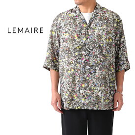 [TIME SALE] LEMAIRE ルメール コンバーチブル マルチカラー 総柄 オープンカラーシャツ M 191 SH139 LF334 レーヨン 半袖シャツ メンズ