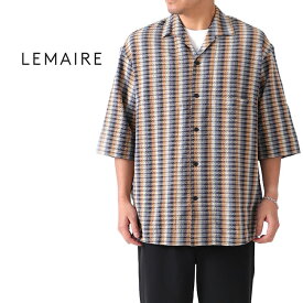 [SALE] LEMAIRE ルメール コンバーチブル ワッフルチェック オープンカラーシャツ M 191 SH139 LF317 半袖シャツ メンズ