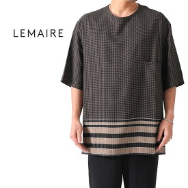 [TIME SALE] LEMAIRE ルメール シャツ地 チェックTシャツ M 191 TO123 LF331 半袖Tシャツ メンズ
