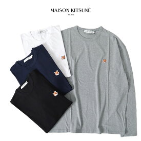Maison Kitsune メゾンキツネ フォックスヘッドロゴ ロンT FU00163KJ0010 長袖Tシャツ メンズ レディース