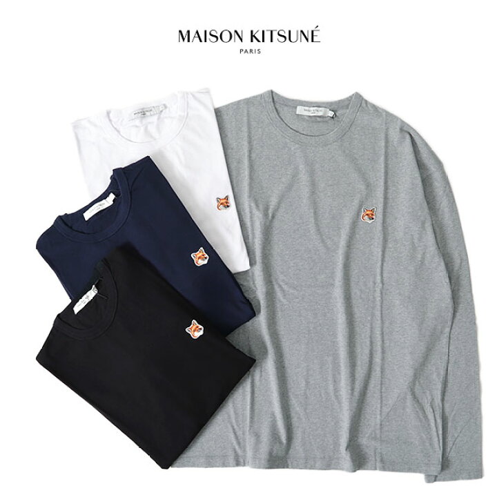 Maison Kitsune メゾンキツネ フォックスヘッドロゴ ロンT FU00163KJ0010 長袖Tシャツ メンズ レディース  Golden State