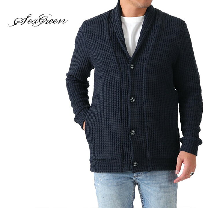 楽天市場】Sea Green シーグリーン オニワッフル ショールカラー 