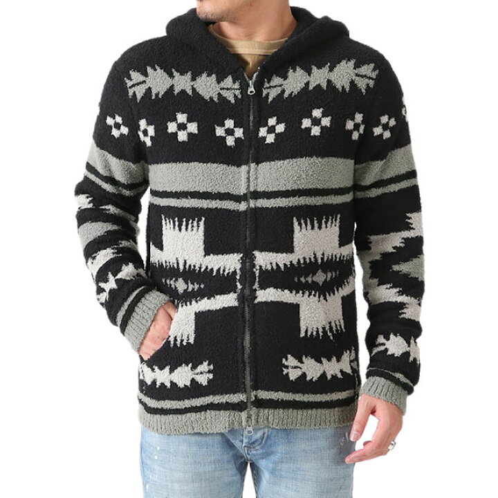 楽天市場 Barefoot Dreams ベアフットドリームス ネイティブ柄 ジップパーカー C686 部屋着 フリース メンズ Golden State