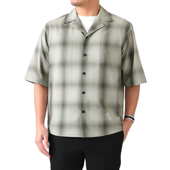 楽天市場】THE RERACS ザ リラクス オープンカラー チェックシャツ  