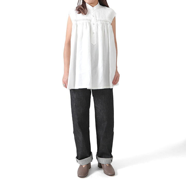 楽天市場】Scye サイ リネン ピンタック スリーブレス バンドカラー  