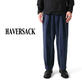 HAVERSACK ハバーサック ストライプ ウール イージーパンツ 461822 ワイドスラックス メンズ
