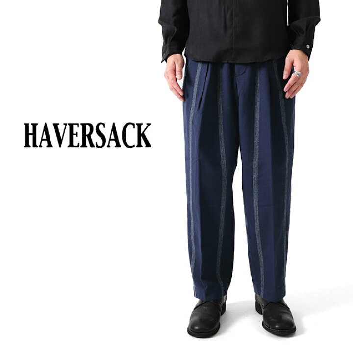 楽天市場】HAVERSACK ハバーサック ストライプ ウール イージーパンツ 