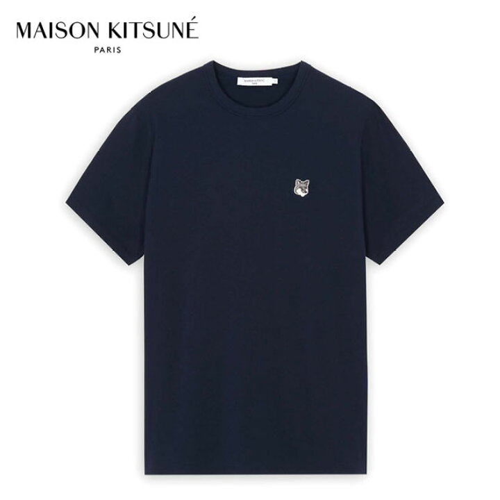 楽天市場】Maison Kitsune メゾンキツネ グレーフォックスヘッドロゴ T 