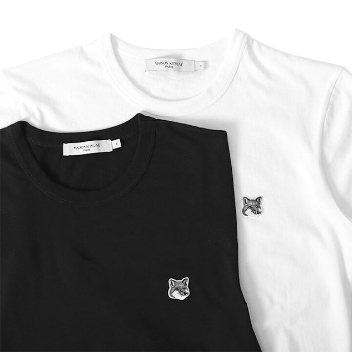 楽天市場】Maison Kitsune メゾンキツネ グレーフォックスヘッドロゴ T 