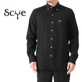 [TIME SALE] Scye サイ ロゴパッチ オックスフォード ボタンダウンシャツ 5121-33507 長袖シャツ メンズ