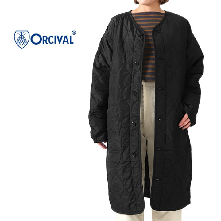 楽天市場】[SALE] ORCIVAL オーシバル キルト ノーカラーコート OR 