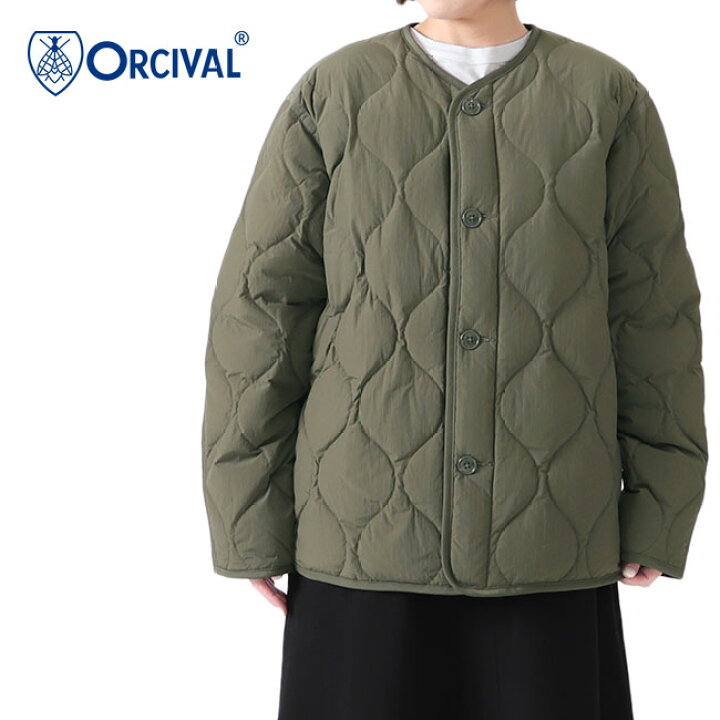 楽天市場】ORCIVAL オーシバル キルトダウン ノーカラージャケット OR 