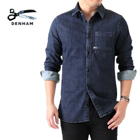 DENHAM デンハム AXEL SHIRT IC シザーロゴ アクセル ストレッチ デニムシャツ 01-21-10-43-030 長袖シャツ メンズ