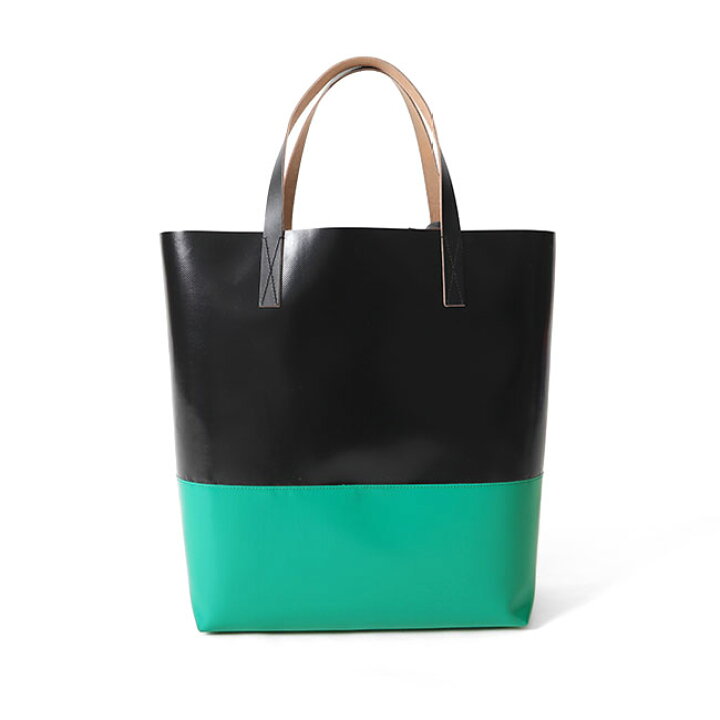 楽天市場】MARNI マルニ PVC レザー 2トーン ロゴ トートバッグ 