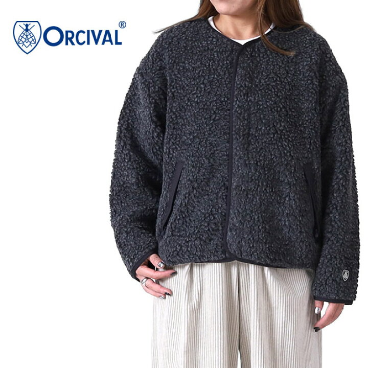 楽天市場】ORCIVAL オーシバル ウールボア カラーレス ジャケット OR 